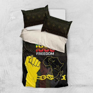 Juneteenth Freedom Day Bedding Set 1865 Black Independence African Pattern