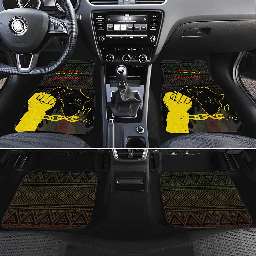 Juneteenth Freedom Day Car Mats 1865 Black Independence African Pattern