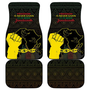 Juneteenth Freedom Day Car Mats 1865 Black Independence African Pattern