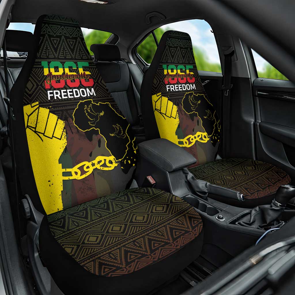 Juneteenth Freedom Day Car Seat Cover 1865 Black Independence African Pattern