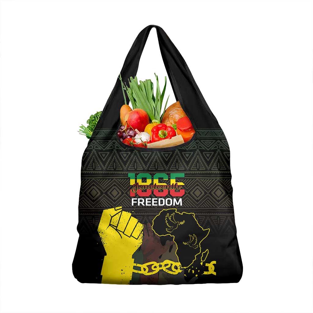 Juneteenth Freedom Day Grocery Bag 1865 Black Independence African Pattern
