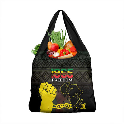Juneteenth Freedom Day Grocery Bag 1865 Black Independence African Pattern