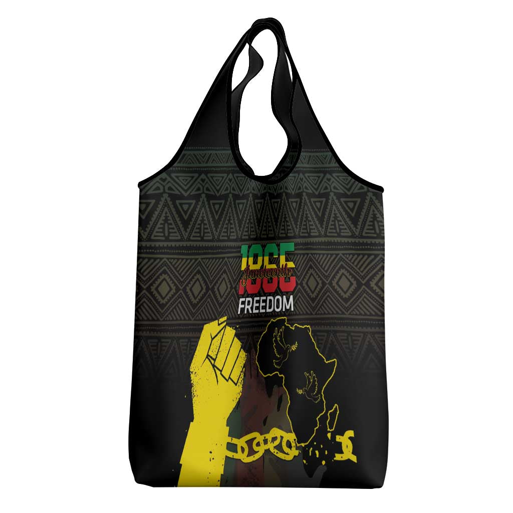 Juneteenth Freedom Day Grocery Bag 1865 Black Independence African Pattern