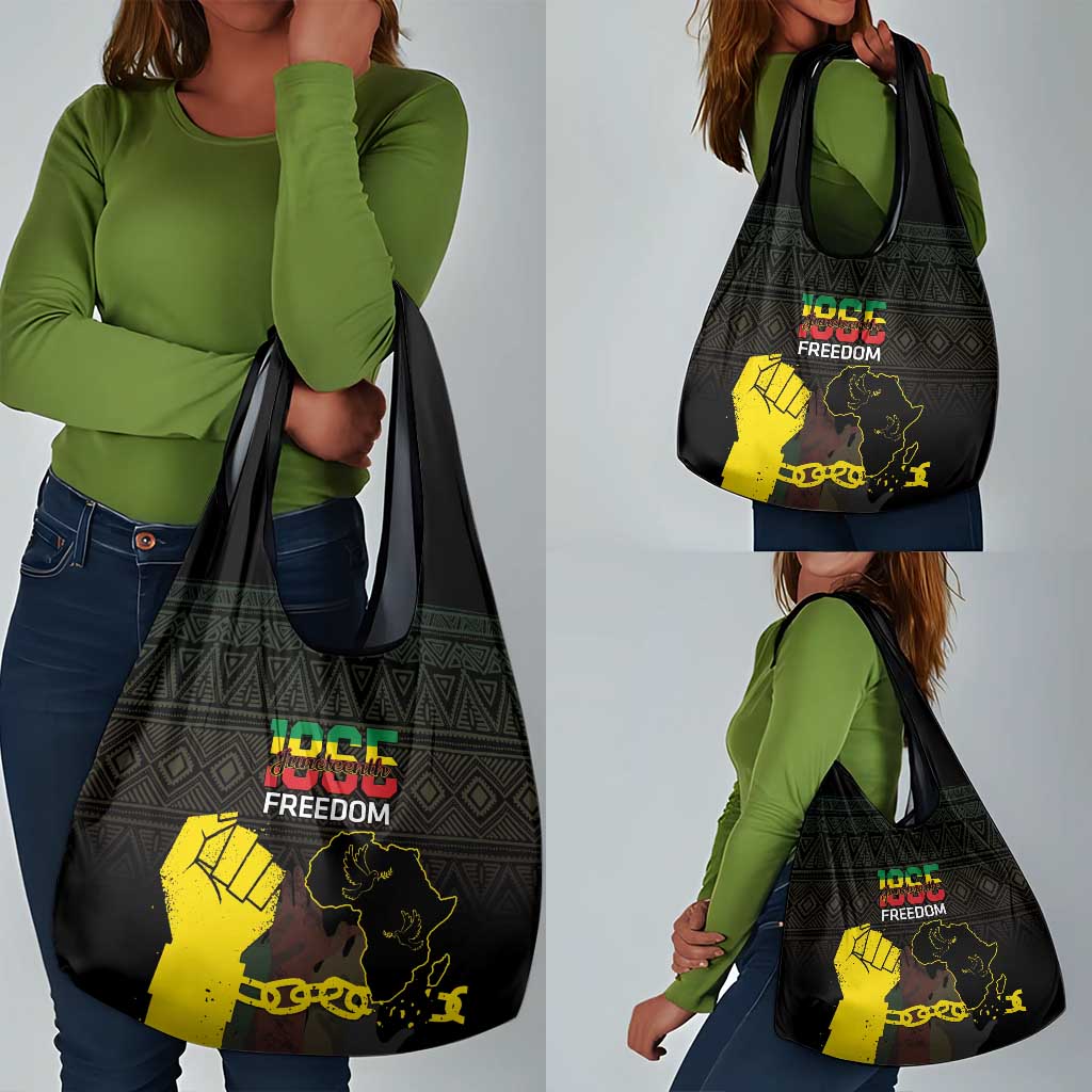 Juneteenth Freedom Day Grocery Bag 1865 Black Independence African Pattern