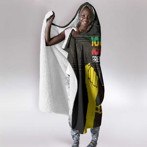 Juneteenth Freedom Day Hooded Blanket 1865 Black Independence African Pattern