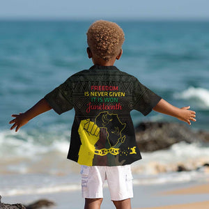 Juneteenth Freedom Day Kid Hawaiian Shirt 1865 Black Independence African Pattern