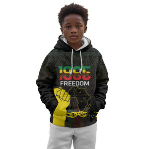 Juneteenth Freedom Day Kid Hoodie 1865 Black Independence African Pattern