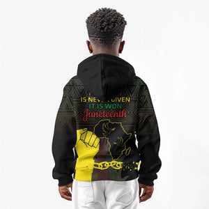 Juneteenth Freedom Day Kid Hoodie 1865 Black Independence African Pattern