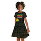 Juneteenth Freedom Day Kid Short Sleeve Dress 1865 Black Independence African Pattern