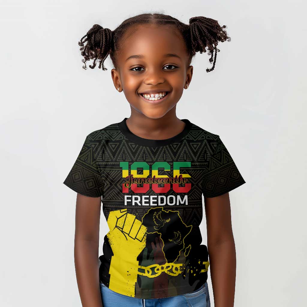 Juneteenth Freedom Day Kid T shirt 1865 Black Independence African Pattern