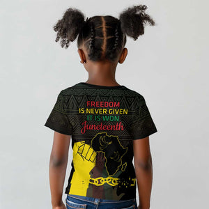 Juneteenth Freedom Day Kid T shirt 1865 Black Independence African Pattern