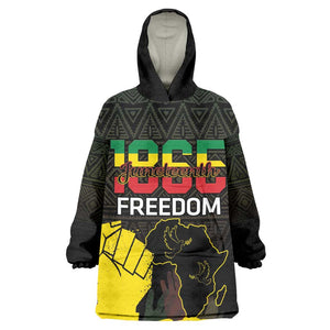 Juneteenth Freedom Day KId Wearable Blanket Hoodie 1865 Black Independence African Pattern