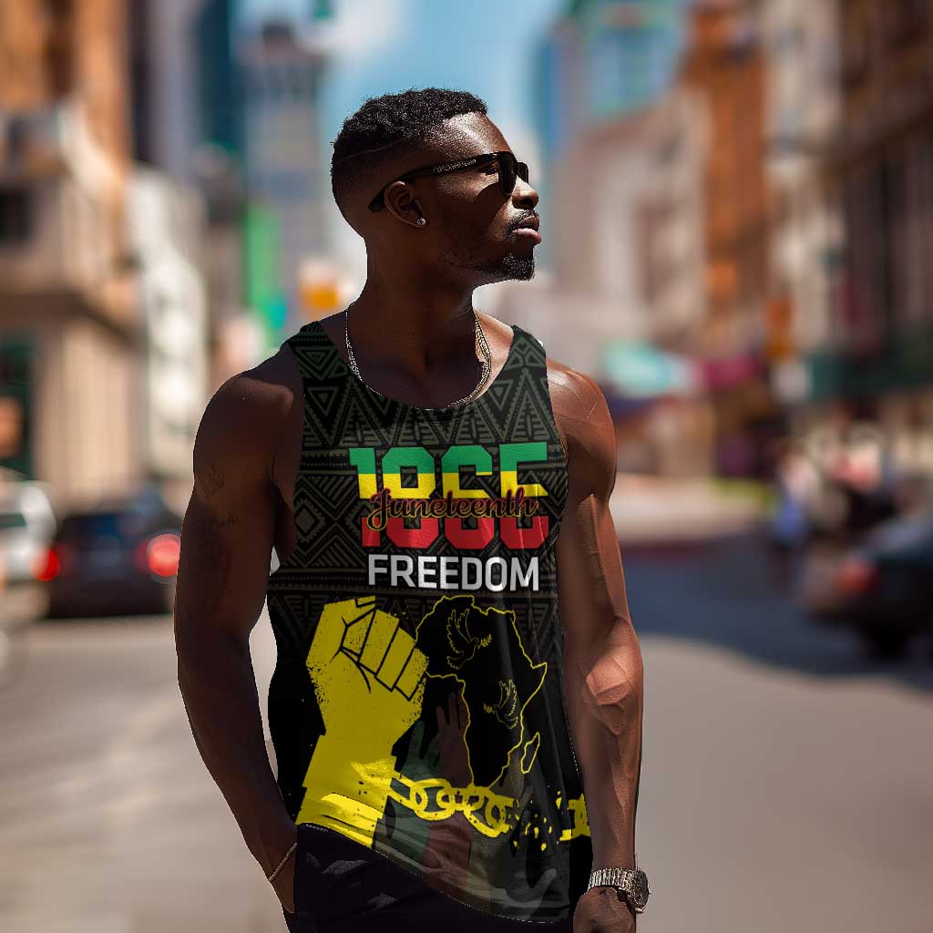 Juneteenth Freedom Day Men Tank Top 1865 Black Independence African Pattern