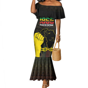 Juneteenth Freedom Day Mermaid Dress 1865 Black Independence African Pattern