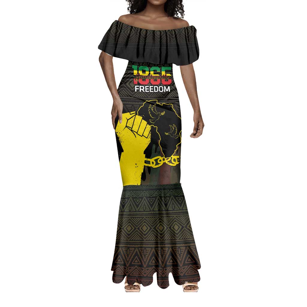 Juneteenth Freedom Day Mermaid Dress 1865 Black Independence African Pattern