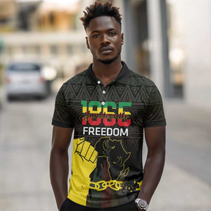 Juneteenth Freedom Day Polo Shirt 1865 Black Independence African Pattern