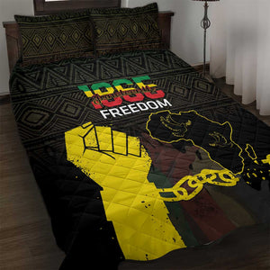 Juneteenth Freedom Day Quilt Bed Set 1865 Black Independence African Pattern