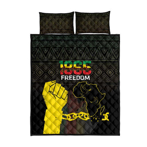 Juneteenth Freedom Day Quilt Bed Set 1865 Black Independence African Pattern