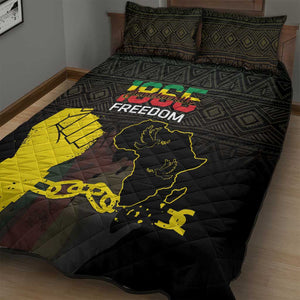 Juneteenth Freedom Day Quilt Bed Set 1865 Black Independence African Pattern