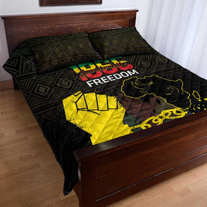 Juneteenth Freedom Day Quilt Bed Set 1865 Black Independence African Pattern