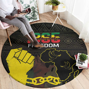 Juneteenth Freedom Day Round Carpet 1865 Black Independence African Pattern