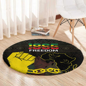 Juneteenth Freedom Day Round Carpet 1865 Black Independence African Pattern