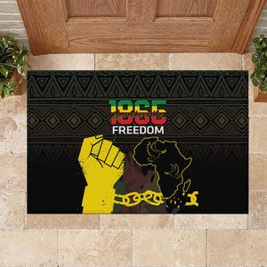 Juneteenth Freedom Day Rubber Doormat 1865 Black Independence African Pattern