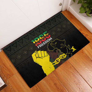 Juneteenth Freedom Day Rubber Doormat 1865 Black Independence African Pattern