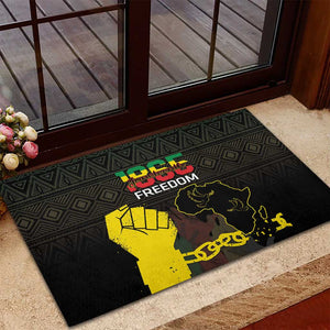 Juneteenth Freedom Day Rubber Doormat 1865 Black Independence African Pattern