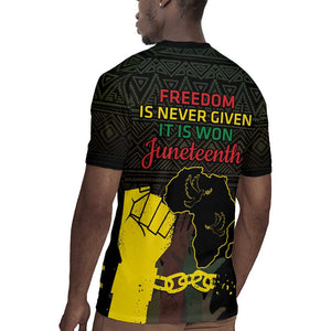 Juneteenth Freedom Day Rugby Jersey 1865 Black Independence African Pattern