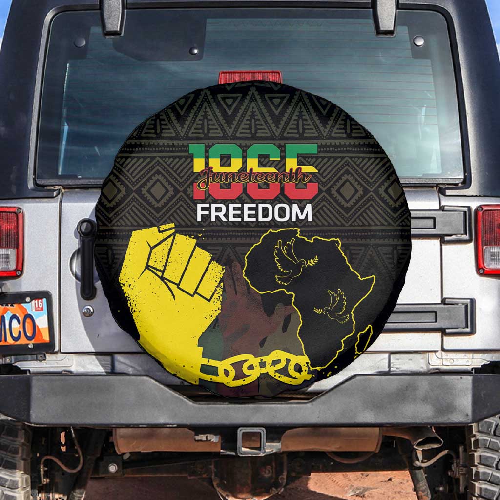 Juneteenth Freedom Day Spare Tire Cover 1865 Black Independence African Pattern