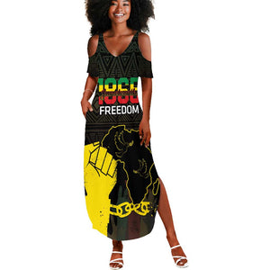 Juneteenth Freedom Day Summer Maxi Dress 1865 Black Independence African Pattern