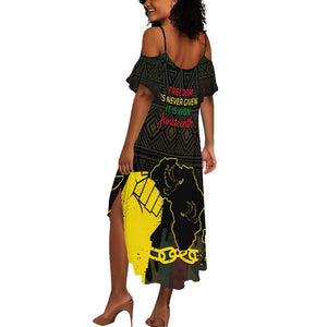 Juneteenth Freedom Day Summer Maxi Dress 1865 Black Independence African Pattern