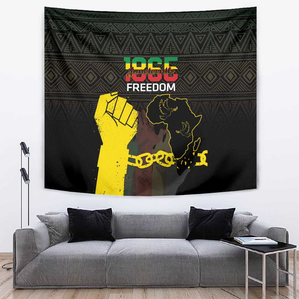 Juneteenth Freedom Day Tapestry 1865 Black Independence African Pattern