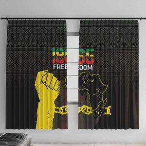 Juneteenth Freedom Day Window Curtain 1865 Black Independence African Pattern