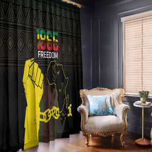 Juneteenth Freedom Day Window Curtain 1865 Black Independence African Pattern