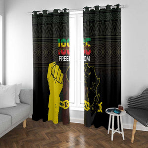 Juneteenth Freedom Day Window Curtain 1865 Black Independence African Pattern