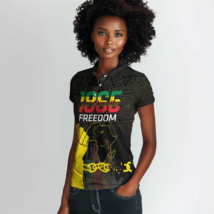 Juneteenth Freedom Day Women Polo Shirt 1865 Black Independence African Pattern