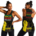 Juneteenth Freedom Day Women Racerback Tank 1865 Black Independence African Pattern