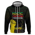 Juneteenth Freedom Day Zip Hoodie 1865 Black Independence African Pattern