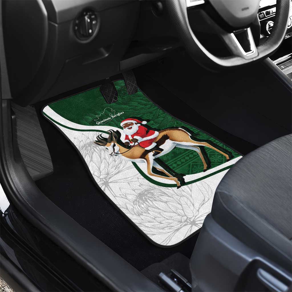 South Africa Christmas In July Car Mats Geseende Kersfees Springbok Black Santa