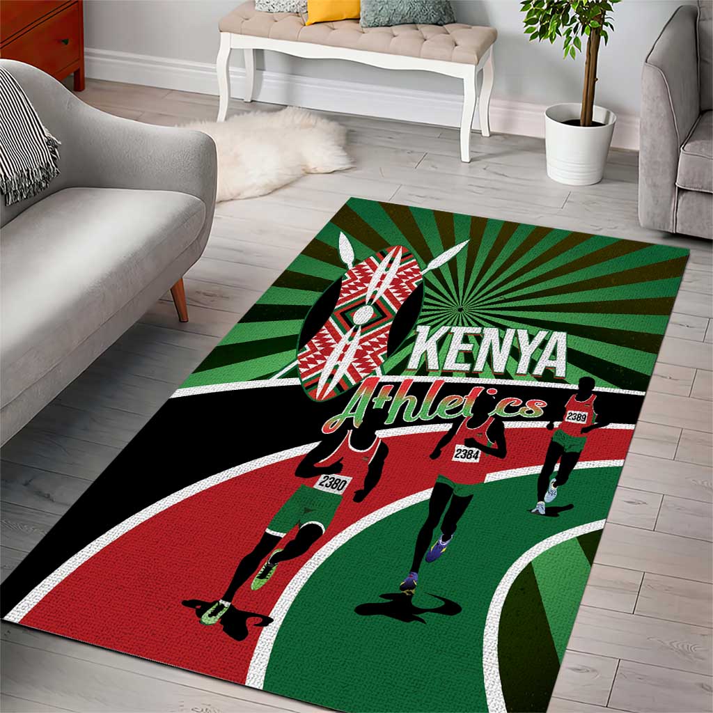 Afro Athletics Kenya Area Rug Olono Maasai Shield Running Way - African Pride