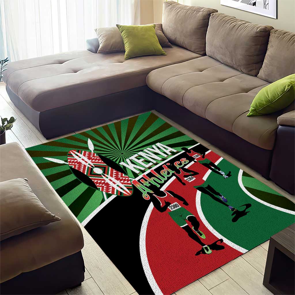 Afro Athletics Kenya Area Rug Olono Maasai Shield Running Way - African Pride