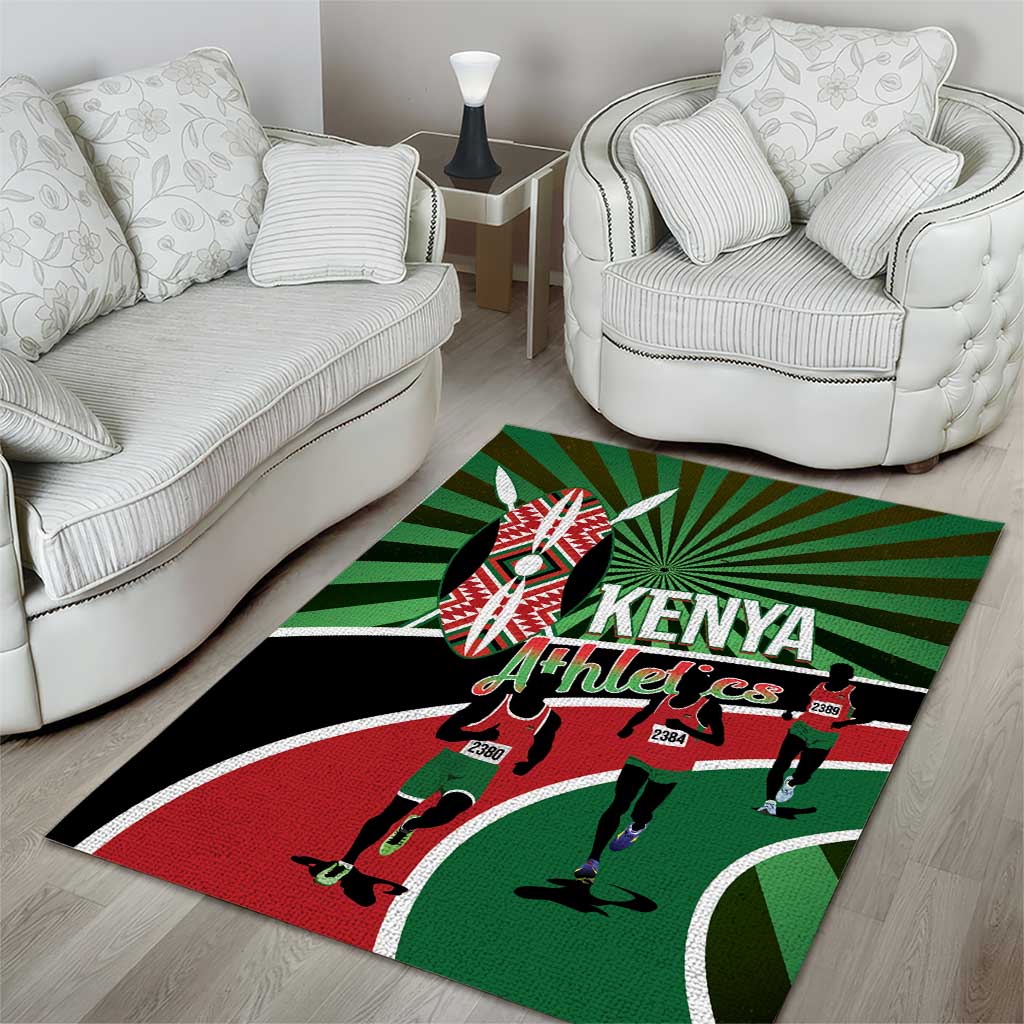 Afro Athletics Kenya Area Rug Olono Maasai Shield Running Way - African Pride