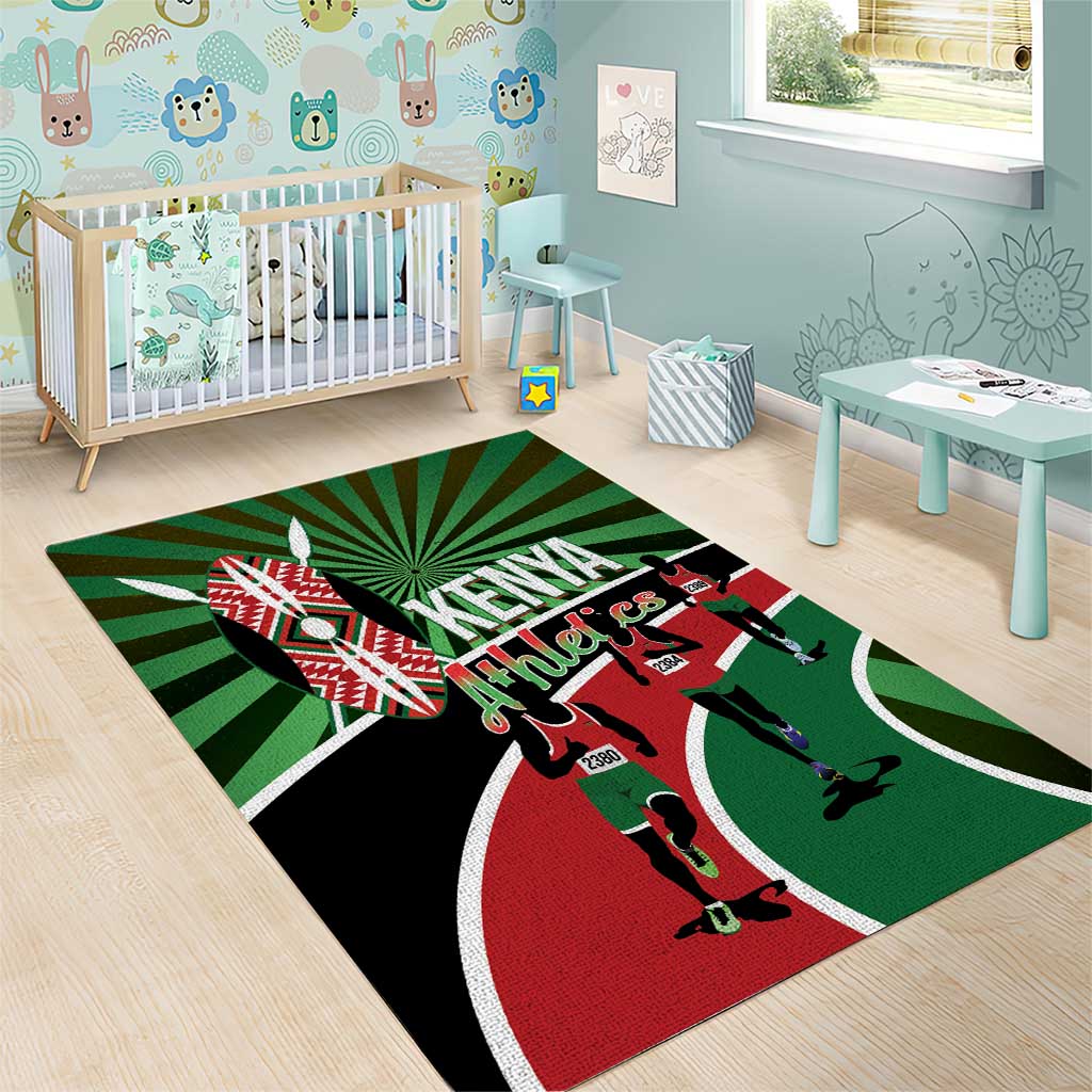 Afro Athletics Kenya Area Rug Olono Maasai Shield Running Way - African Pride
