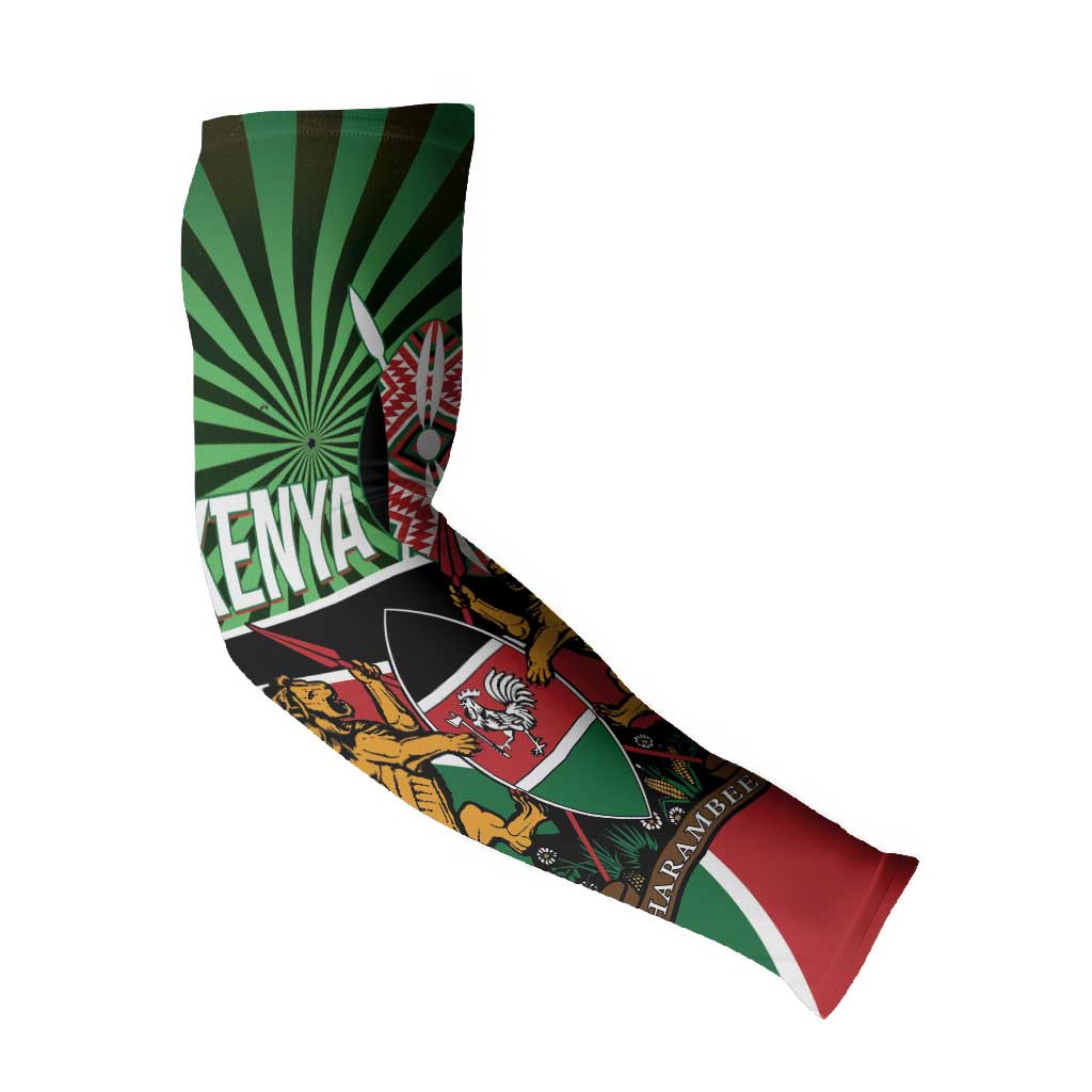 Athletics Kenya Arm Sleeves Maasai Shield Running Way