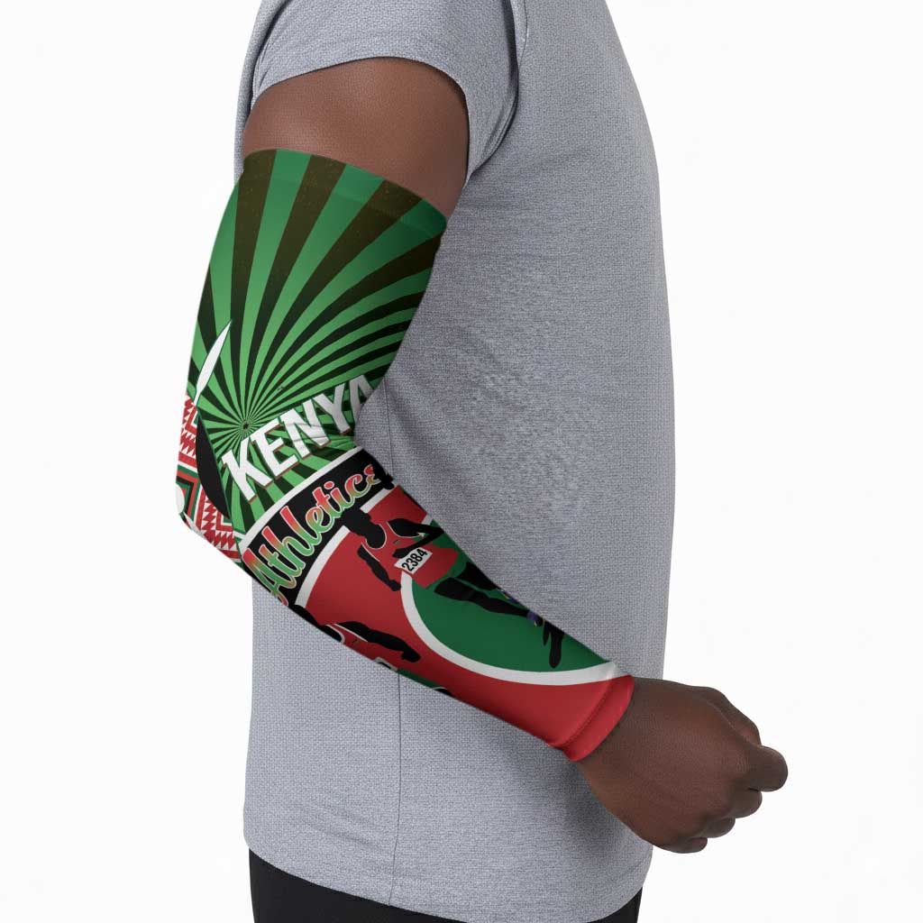 Athletics Kenya Arm Sleeves Maasai Shield Running Way