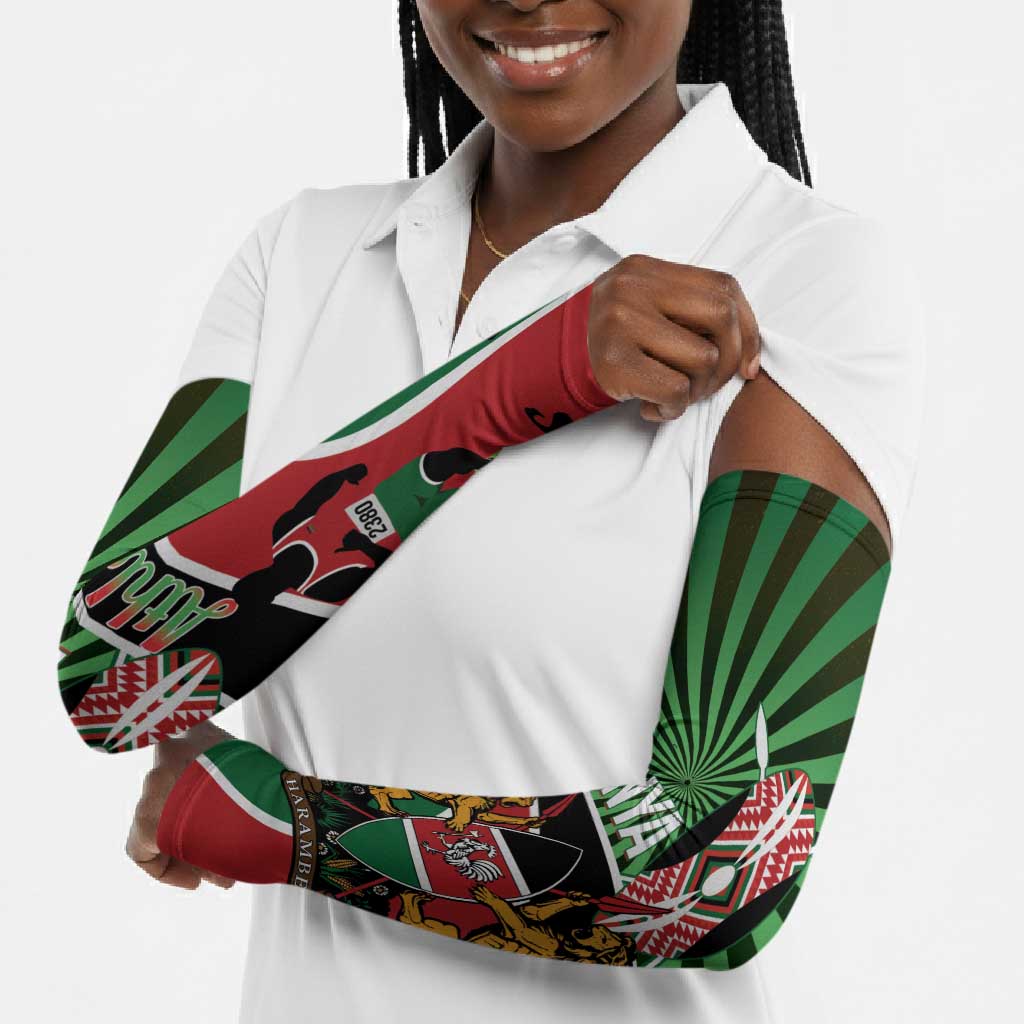 Athletics Kenya Arm Sleeves Maasai Shield Running Way
