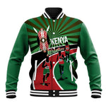 Afro Athletics Kenya Baseball Jacket Olono Maasai Shield Running Way - African Pride