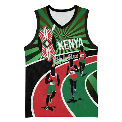 Afro Athletics Kenya Basketball Jersey Olono Maasai Shield Running Way LT14